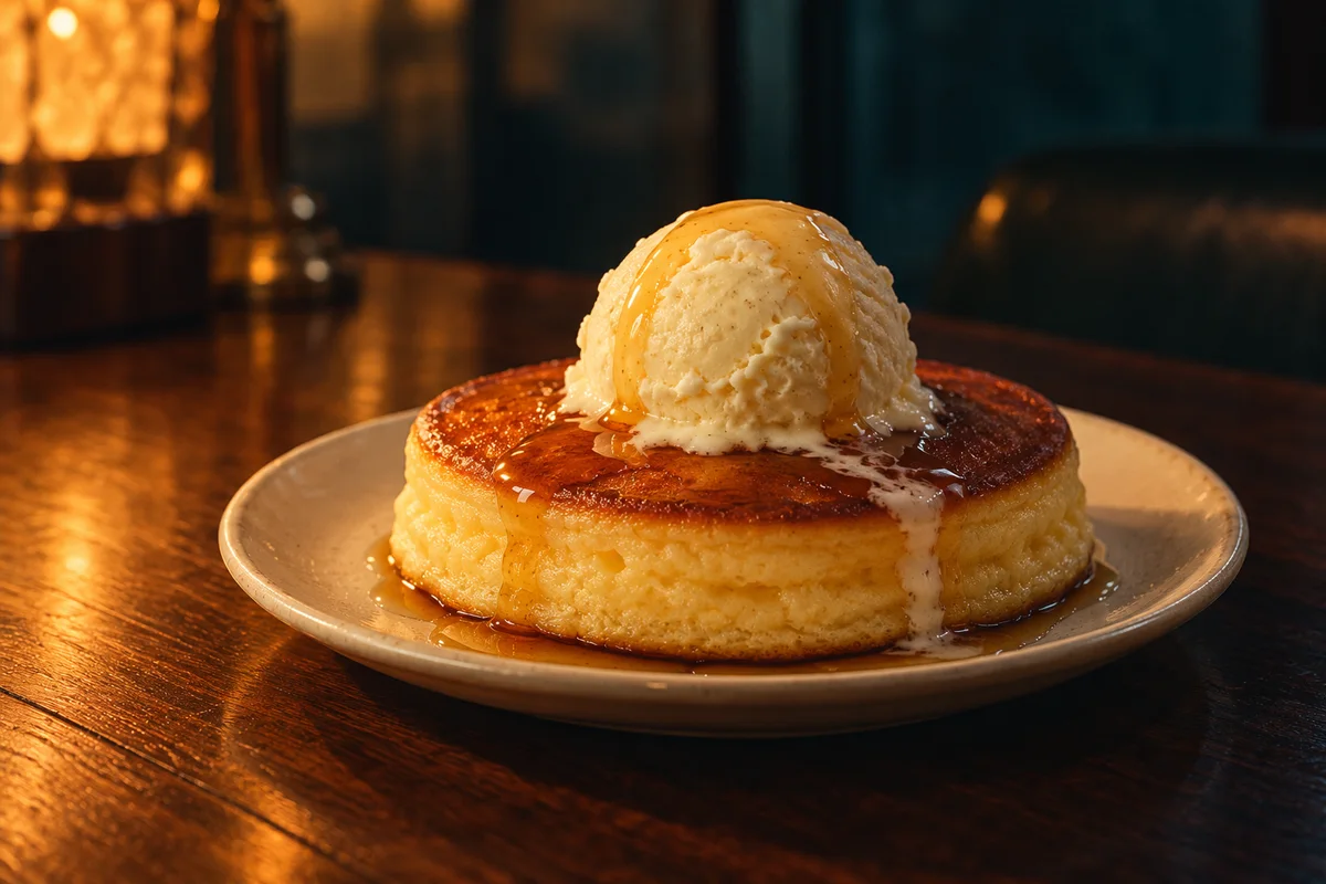 アイスをのせたホットケーキの料理イメージ